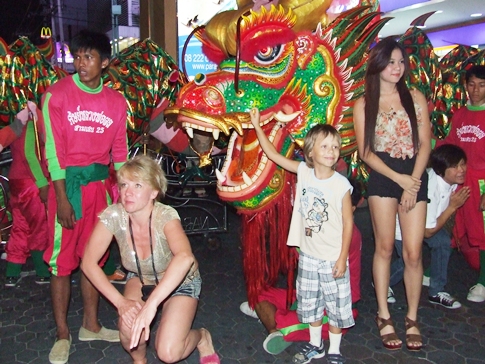 Dragons roam Pattaya as city marks start of Chinese New Year