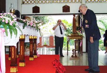 Wreaths were laid by the Honorary British Consul, the Royal British Legion, the American Embassy Pattaya Warden, Veterans of Foreign Wars, the Regents School, St Andrews School, Garden International School and G4S.