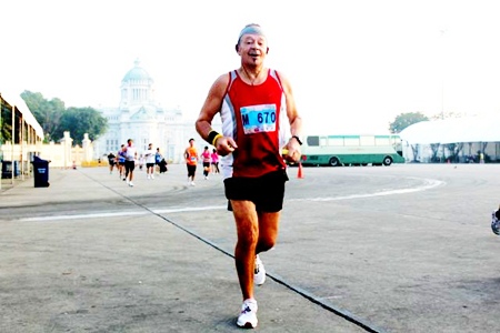 Pierre Bietry in action at this year’s Bangkok Marathon.