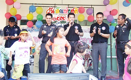 Children have great fun at the police station.