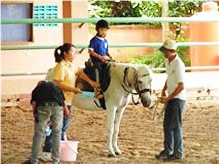 For physically handicapped and mentally disabled people, riding horses and ponies has become their first step into the outside world.