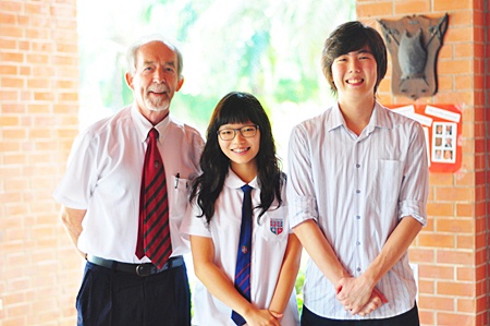 A very proud Head of Mathematics John Mill with star student’s Jisu Chae and Sang Ahn.