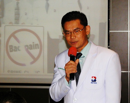 Dr. Sompong Ratanarojpusit, M.D., Orthopedic Surgeon at Bangkok Hospital Pattaya (BHP), talks about spine problems in aging patients.