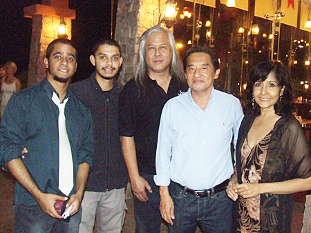 (L to R) Adisorn (Eddy) Kukarja, Siripol (Bob) Samithisawad, Jack of JSS Production, Surachai Tangjaitrong of Silverlake, and Sue Kukarja of PMTV.