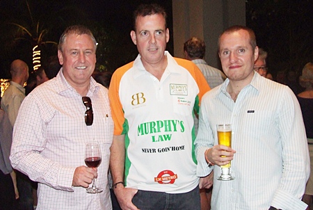 (L to R) John Howarth from Montpellier Thailand Ltd., Steve from Murphy’s Law Bar and John Metcalf from Montpellier Thailand Ltd.