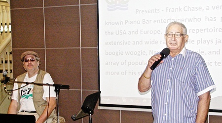 PCEC member Dennis Loeser introduces Frank Chase, his long time friend and a piano bar entertainer, who had graciously agreed to entertain the Club with a little Boogie Woogie, some Jazz, and other popular tunes.