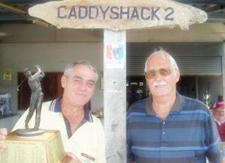 Winner Dale Drader (left) with the monthly trophy and runner-up Paul Kinmond (right).
