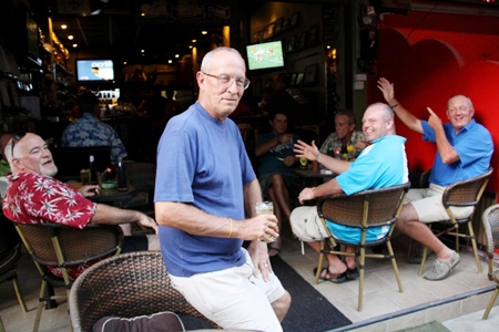 Terry Wagner celebrates his Monday win back at The Golf Club Bar. 