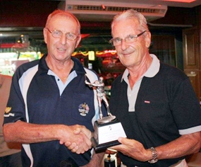 Sunday’s low gross winner Claude (right) with Golf Manager Colin.