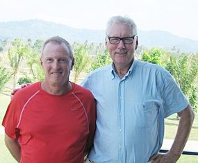 Jim (left) and Joop pose for a photo at Pleasant Valley Golf Club.