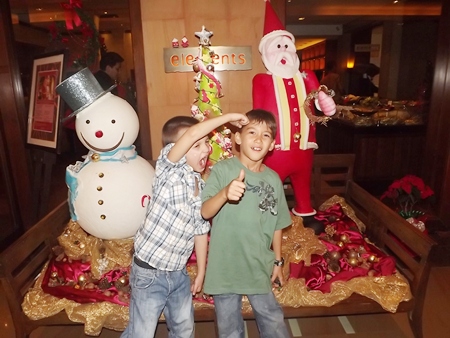 Boys will be boys at the Sheraton Pattaya Resort’s Christmas celebrations.