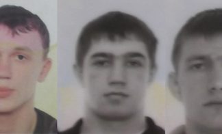 (L to R) Ukrainians Andrii Balaiev, Ievgenii Salogub, and Vitalii Stryhun have been arrested and charged with counterfeiting electronic cards to use in theft.