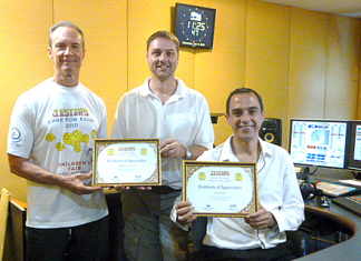 Russell and Mark, who will be emcees for both of our events again this year, are shown receiving their certificates of appreciation from Lewis Underwood for the great job they did last year.