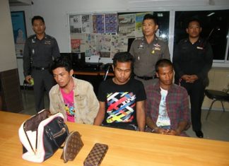 These three men allegedly beat and robbed a transvestite after a night of drinking in Pattaya.
