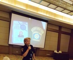 Rita Timpen is just one of five women working with the Foreign Police Volunteers here in Pattaya