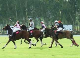 Fast paced equestrian action and colourful attire are the hallmarks of Queen’s Cup Pink Polo.