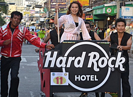 A Michael Jackson lookalike helped the Hard Rock Hotel cross the finish line.