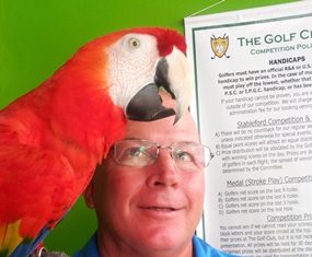 February Monthly Medal winner John Emmerson with Polly.