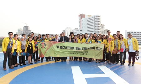 Students and faculty of the University of Indonesia visited the Pattaya Exhibition And Convention Hall (PEACH) recently as part of their MICE International Field Study 2013. Michael Goh, Resident Manager of PEACH led them on an exciting and educational tour of the facilities and operation services.