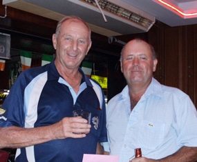 Sunday’s medal winner Bob Watson (right) with Colin Davis.