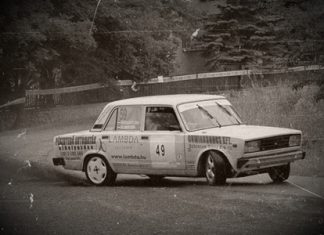 Brave lad in a Lada.