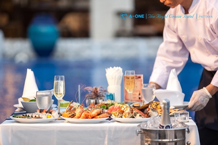 August seafood BBQ buffet at A-One Royal Cruise Hotel.