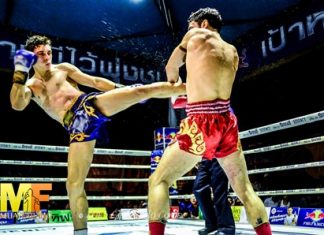 Mathias Sitsongpeenong (left) takes on Juan Mario Kaewsamrit at the Royal Turf Club in Bangkok, July 26, 2013.