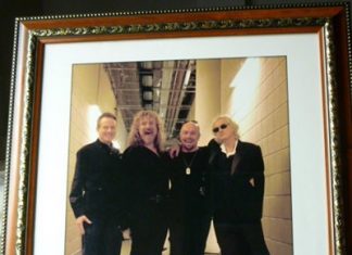 Ross Halfin signed photo of Led Zeppelin about to go on stage for their 2007 reunion Celebration Day.