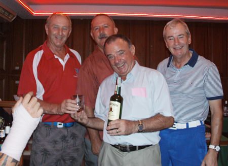 Sunday’s winners, Jim, Kevin and Tom with golf manager Colin.