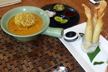 Khao soi and spring rolls.