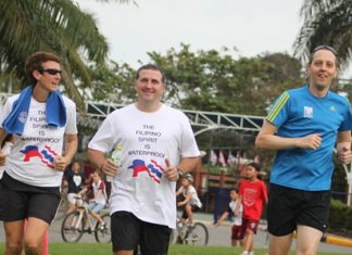 Mr and Mrs McConnell and Mr Russell put in the kilometres for the good cause.
