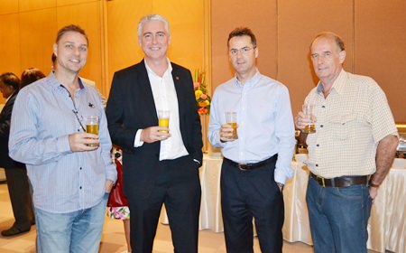 Russell Darrell from 88.5 FM; Brendan Daly, GM of the Amari Pattaya; Richard Margo, RM of the Amari Pattaya; and Stuart Saunders.