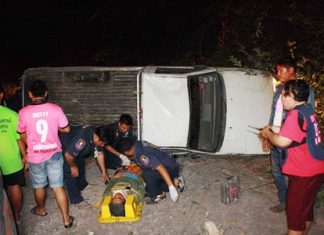 Emergency rescue staff tend to the injured private.