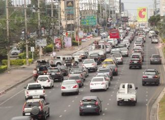 Traffic was tight all weekend throughout Pattaya.