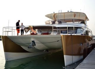 The Heliotrope, a 20-meter (65-ft.) luxury, solar-assisted catamaran by shipyard Bakri Cono.