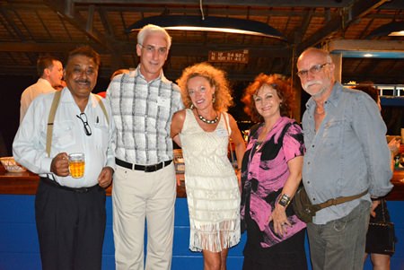 (L to R) Peter Malhotra, managing director of the Pattaya Mail Media Group, Jeffery Gaudiano, managing director of BMW Thailand, Irene Schuermann from BMW Thailand, Elfi Seitz, executive editor of the Pattaya Blatt and Horst Mueller from the Pattaya Blatt.