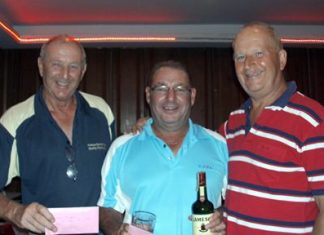 Mick Beresford and Bill Peach with Colin Davis (left).