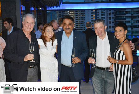 (L to R) Dr. Iain Corness, Supparatch Piyawacharapun, F&B Sales and Marketing Manager of the Centara Grand Pratamnak Resort Pattaya; Peter Malhotra, Managing Director of the Pattaya Mail Media Group; Paul Strachan, PMTV Productions Manager; and Saisamorn (DJ Yui) Pithak, from Pattaya City Hall’s Radio Station 94.75 FM.