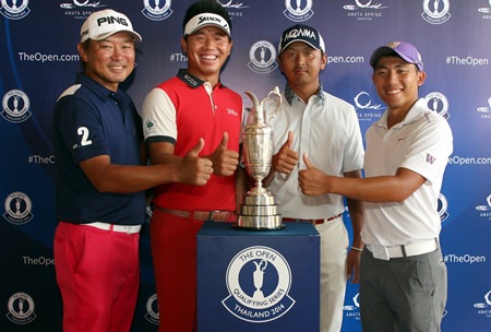 Iwata, Pan, Wu and Tsukada – Amata Spring’s Open qualifiers. (Photo/theopen.com)