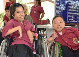 Sakulthip Chairam (left) and Yuwadee Saelee (right) may have been limited in physical ability, but not in spirit.