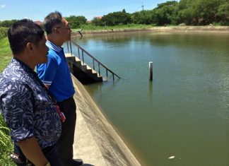 Officials inspect Sattahip’s water supply for contaminants following an outbreak of stomach illnesses late last month.