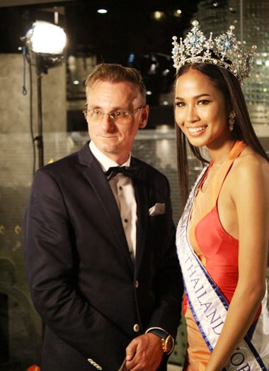 Jason Payne, Vice President Tulip Group poses for a photo with special guest judge Maeya Nonthawan Thongleng, Miss Thailand World 2014.