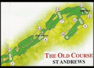 Old Course St Andrews – depicting the Hole O’Cross 5th and the High Hole 7th.