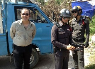 German expat Stefan Guth (left) was fined 500 baht for causing a public scare when he allegedly threatened his ex-girlfriend with a BB gun.