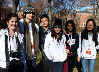 The dynamic six thoroughly enjoyed their tour of Harvard University.