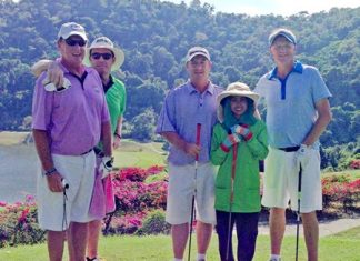 Nigel Flanagan, John McHugh, Steve Mulberry, Noy and Dave Mather at Wangjuntr Highlands.