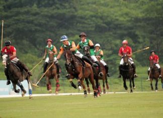 Teams battle for honours in the La Posta Cup at the Thai Polo & Equestrian Club, Sunday, November 30.