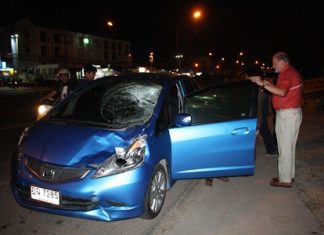 Briton Andrew Mclaren was taken into custody after an accident on Sukhumvit Road in Bang Saray that resulted in the death of a noodle vendor.