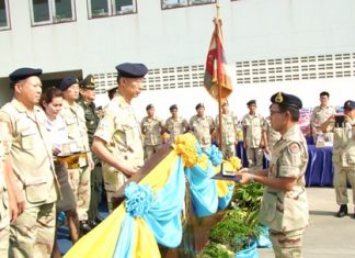 The anniversary commemoration included presentation of the defense volunteers broach.