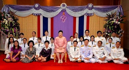 Her Royal Highness Princess Soamsawalee presides over the ceremony to present plaques of honor to women who have been selected Outstanding Women of the Year 2015.